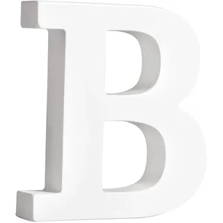 Rayher MDF-Buchstabe B, weiß, 9,5 x 11 cm, Stärke 2 cm, 3D-Buchstaben Holz, Holz-Buchstaben FSC zertifiziert, 64541102