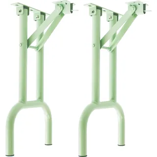 Natural Goods Berlin 2x Bierzeltgestell Metall Schwarz für Bierzeltgarnitur klappbar - Tischfüße, Bankfüße für Biertisch, Outdoor Bierbankgarnitur - Bankgestell 70 cm x 42 cm, Pastellgrün - Grün