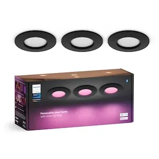 Philips Hue Slim Recessed Spot black 90mm 3er Pack