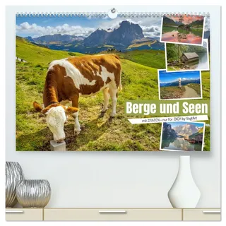 Berge und Seen, mit Zitaten - nur für Dich by VogtArt (hochwertiger Premium Wandkalender 2026 DIN A2 quer), Kunstdruck in Hochglanz
