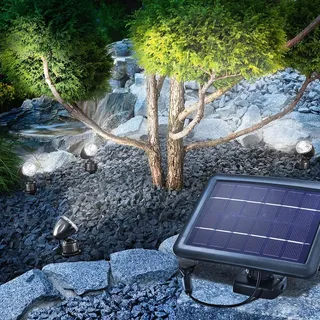 esotec Solarspot Quattro Power mit Solarmodul wetterfest IP65 102142