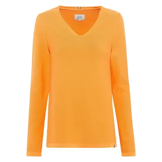 camel active Damen Feinstrickpullover mit V-Ausschnitt Orange Womenswear-XL