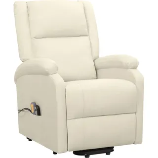 vidaXL Massagesessel mit Aufstehhilfe Creme Stoff - Creme