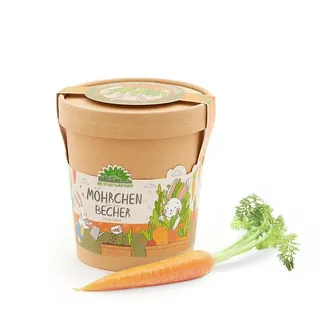 Die Stadtgärtner Möhrchen im Becher Anzuchtset für Möhren im Becher | Enthält Alles, was du zur Anzucht benötigst | Ostergeschenk für Kinder | Geschenkidee Kinder Ostern