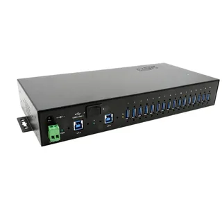 Exsys EX-1526HMVS, USB 3.2 Gen 1 (3.1 Gen 1) Type-B, USB 3.2 Gen 1 (3.1 Gen 1) Type-A, 5000 Mbit/s, Schwarz, Metall - Schwarz
