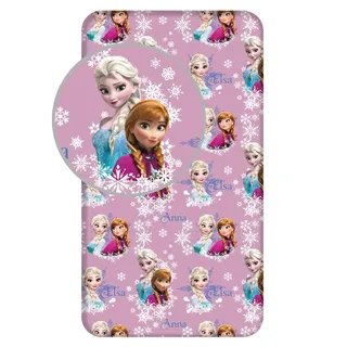 Die Eiskönigin ELSA ANNA Spannbettlaken für Einzelbett, 100 % Baumwolle, Größe 90 x 200 cm