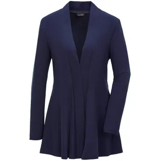 Sweatjacke GOLDNER "Kurzgröße Leichte Shirtjacke lila mit Stretch", Damen, Gr. 21, blau (marine), Obermaterial: 95% Polyester PES. 5% Elasthan EL., festlich, normal, eng Tubular, Sweatjacken Sweatjacke, Mit Teilungsnaht hinten für eine elegante Weite