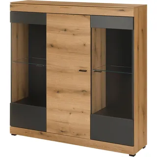 Home Affaire Vitrine Soleto 140 x 35 x 141 cm Eiche Evoke