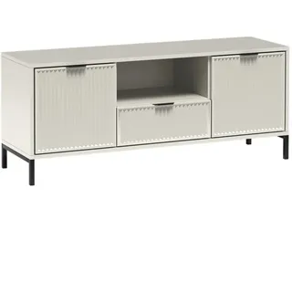 Beautysofa Lowboard Linna mit zwei Türen kaschmir 135 cm , Kaschmir , Metall , 135x56x40 cm , Wohnzimmer, TV Möbel, Lowboards, Lowboards stehend