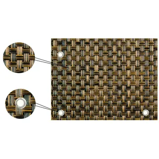 Rattan Optik Balkonverkleidung Sichtschutz mit Ösen 1 x 12m 900g/m2 für Balkon