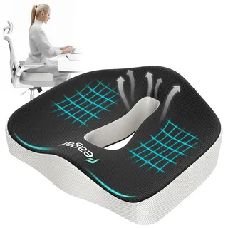 Feagar Orthopädisches Sitzkissen, Orthopädisches Ergonomisches Sitzkissen für Bürostuhl Steißbeinkissen & Auto, Memory Foam Besserer Sitzkomfort (Schwarz)