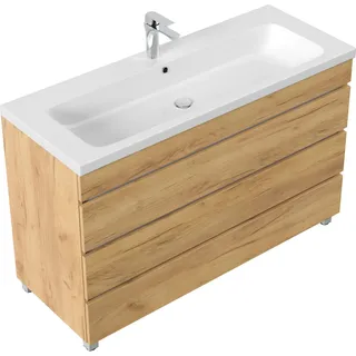 Posseik Stand-Badmöbel Fellini 120 SoftClose mit 3 Schubladen Eiche Gold