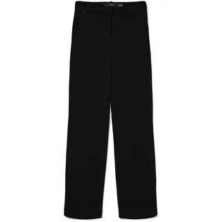 VERO MODA Legere Stoffhose Elegante Damen Stretch Culotte Gerade Business Pants, Farben:Schwarz-2, Größe:L / 34L, Z-Länge:L34