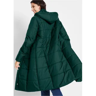 Steppmantel BONPRIX "Steppmantel mit abnehmbarer Kapuze", Damen, Gr. 42, grün (tiefgrün), Obermaterial: 100% Polyester. Futter: 100% Polyester. Ärmelfutter: 100% Polyester, unifarben, oversize, Mäntel Steppmantel, mit abnehmbarer Kapuze, mit Eingrifftaschen, mit Stehkragen