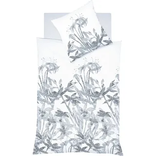 Wendebettwäsche FLEURESSE "Provence Cassis", blau, B/L: 155cm x 200cm, 1 Stk., 1 Stk., Halbleinen, B/L: 80cm x 80cm, 2 Stk., Halbleinen, Obermaterial: 50% Baumwolle, 50% Leinen, Bettwäsche, Wendebettwäsche