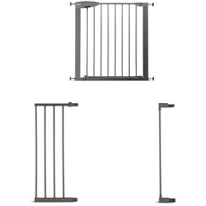 Munchkin Easy Lock Tür-/Treppenschutzgitter mit Druckbefestigung, silber, Öffnungen von 107 - 114 cm, silber