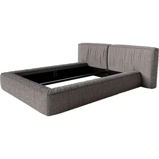 DeLife Polsterbettgestell Coperti 140x200 cm Bouclé Silbergrau