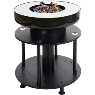 Mendler Feuerschale mit Grill HWC-K95 schwarz