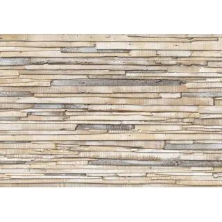 KOMAR Fototapete "Whitewashed Wood 368 x 254 cm bedruckt glatt Wohnzimmer, Schlafzimmer,