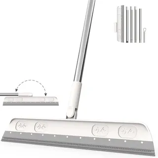 Abzieher Boden,150cm Wasserschieber Bodenabzieher Dusche | Duschabzieher Langer Stiel, Fensterabzieher Mit Stiel Wasser Wischer Duschwischer(Grau)