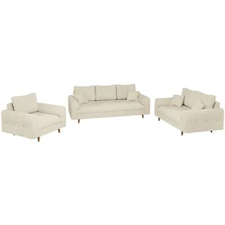 s-style möbel Sitzgarnitur, Beige Chenille-Stoff