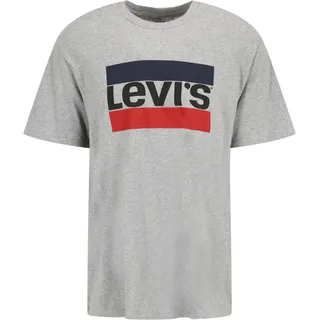 Levi's T-Shirt LEVI'S, Herren, Gr. M, grau (grau midtone htr), Jersey, Obermaterial: 100% Baumwolle, meliert, normal, Rundhals, Shirts T-Shirt, mit großem Logoprint