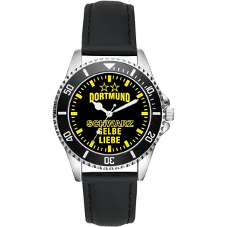 KIESENBERG Dortmund Fußball Fan Uhr – Sportliche Armbanduhr im Fan-Design Stilvolle Herren- & Damen-Uhr mit Fußball-Motiv Geschenk für echte Fans aus dem Ruhrgebiet Ruhrpott Kohlenpott – L-6034