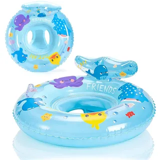 Schwimmring Baby, Aufblasbarer Schwimmreifen Spielzeug ab 6-36 monate, Blau Baby Swimming Float,Schwimmen Ring Schwimmhilfe Kinder 1-3 jahre,Schwimmtrainer mit Armlehne für Kleinkind Jungen Mädchen