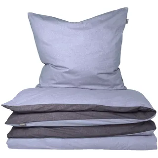 SCHIESSER Doubleface Unifarben Blau 135 x 200 cm + 80 x 80 cm