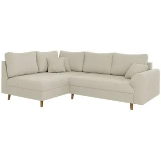 S-Style Möbel Ecksofa Alma Beige Cord - Ottomane links , Textil , Echtholz, Teilmassiv,Buche, Birke , Füllung: Polyetherschaumkern,Polyetherschaumkern , L-Form, Ottomane links , 231x161 cm , Blauer Engel, Oeko-Tex®, FSC Mix, Hergestellt in Europa , Wohnzimmer, Sofas & Couches, Wohnlandschaften, Ecksofas