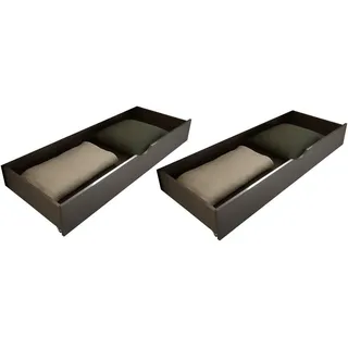 Carryhome Bettkastenset , Graphitfarben , Holzwerkstoff , 137x19x62 cm , Schlafzimmer, Betten, Bettgestelle- Einzelteile, Bettkästen