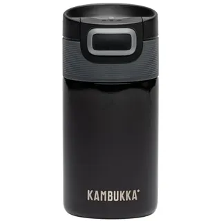Kambukka Etna Thermobecher 300ml Edelstahl, Snapclean, Pechschwarz | Auslaufsicherer 3-in-1-Deckel, hält Getränke 5 Stunden heiß, spülmaschinenfest, rutschfester Silikonboden