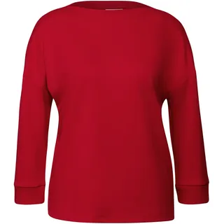 STREET ONE Damen 3227924 Shirt mit U-Boot-Ausschnitt, racing red, 36