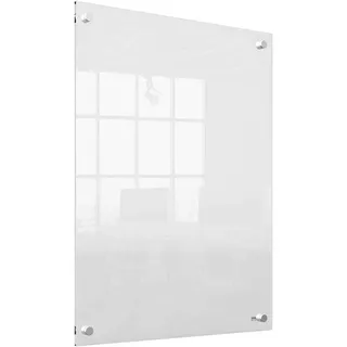 NOBO Mini-Whiteboard für die Wandmontage, Modernes Memo-Board, Trocken Abwischbares Acrylglas, Rahmenlos, 600 x 450 mm, Inklusive Markerstift, Durchsichtig, 1915621
