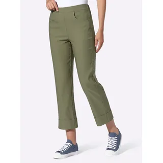 7/8-Hose HEINE, Damen, Gr. 34, Normalgrößen, khaki, 77% Viskose, 19% Polyamid, 4% Elasthan, unifarben, Hosen 7/8-Hose