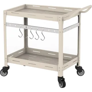 casa.pro Outdoor Servierwagen Bard Stahl 72x77x38 cm Champagne