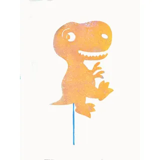 Hermes Trading D&L Lasertec Edelrost Dino, Gartenstecker, Rost, Metall, Gartendeko, Geschenk, mit Stab