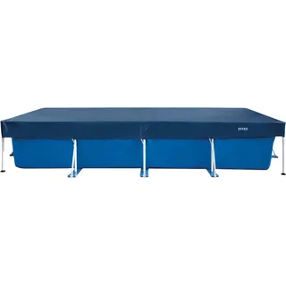 INTEX 28080 Abdeckplane Deluxe rechteckig 460x226cm Pool Abdeckung mit Überhang - Blau
