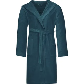 Unisex-Bademantel VOSSEN "Texas, ideal für Sauna & Spa, Hotelbademantel, Morgenmantel" Gr. S, blau (poseidon), L:110cm, Webvelours, Hausmäntel, Unisex-Bademantel, für Damen & Herren