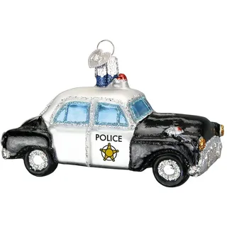 Old World Christmas Ornamente: Polizeibeamte Geschenke Glas geblasene Ornamente für Weihnachtsbaum, Polizeiauto