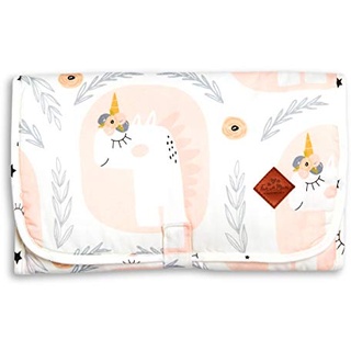 Fun with Mum Antiallergisch Tragbare Wickelauflage für Babys Kleinkind Baby-Wickelunterlage 60 x 32 cm 100% Baumwolle - Unicorns