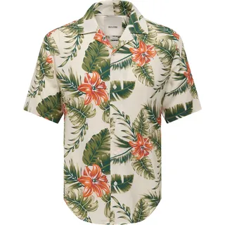 ONLY & SONS Hawaiihemd "ONSJONAS STYLE AOP SHIRT LIFE OTL", antique weiß aop:palm spring
