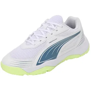 Puma Unisex Kinder Solarflash Iii Jr Indoor Court Shoe, Puma White Blue Horizon, 36 EU