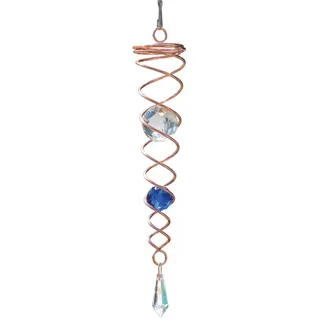 CIM Windspirale - Medium Copper Twister blau - Abmessung: 5x24cm, Kugeln: Ø4/2,5cm - attraktive Raum- Fenster und Garten-Dekoration