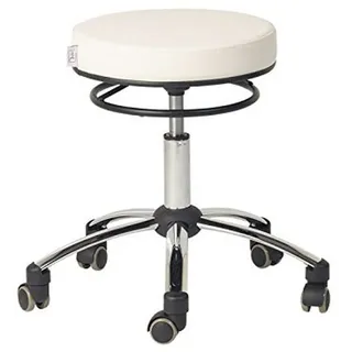 Teqler T-135362weiss Rollhocker mit Ringauslöser