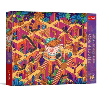 Trefl - Puzzle 500 Teile, The Impossible Maze: Die fröhlichen Dackel, | Für Kinder und Erwachsene ab 14 Jahren, hohe Qualität, kreative Unterhaltung, passgenau, Premium Plus