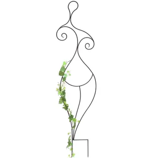 DanDiBo Dandibo Design Rankhilfe Metall Rankgitter 140 cm Schwarz Frau Lora Kletterhilfe Bodenstecker Blumenhalter Ranksäule , 35x140x1.5 cm , Dekoration, Gartendeko