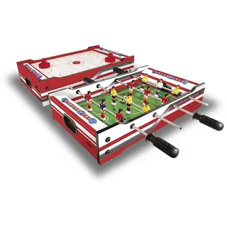 Carromco Flip-XM 2 in 1 Multigame Spieltisch – Kicker & Gleithockey in einem Tisch – platzsparend drehbar mit 2 Kickerbällen, 2 Pushern & Pucks – Spieltisch für Kinder & Jugendliche