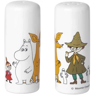 Pluto Design Salz- & Pfefferstreuer Set Moomin Friends Keramik weiß/bunt
