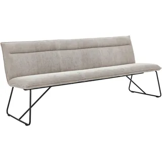 Johann Jakob Sitzbank , Ecru , Textil , 180x88x66 cm , erweiterbar, mit Rückenlehne , Esszimmer, Bänke, Sitzbänke, Polsterbänke